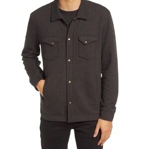 Billy Reid Theo Grid Quilted Mens XL Grey Workwear Shacket Outdoors Old Money